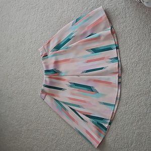 Abstract Designed, Almost color block Pink Skater Circle Skirt